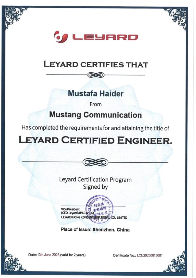 Leyard Engineer Certfied