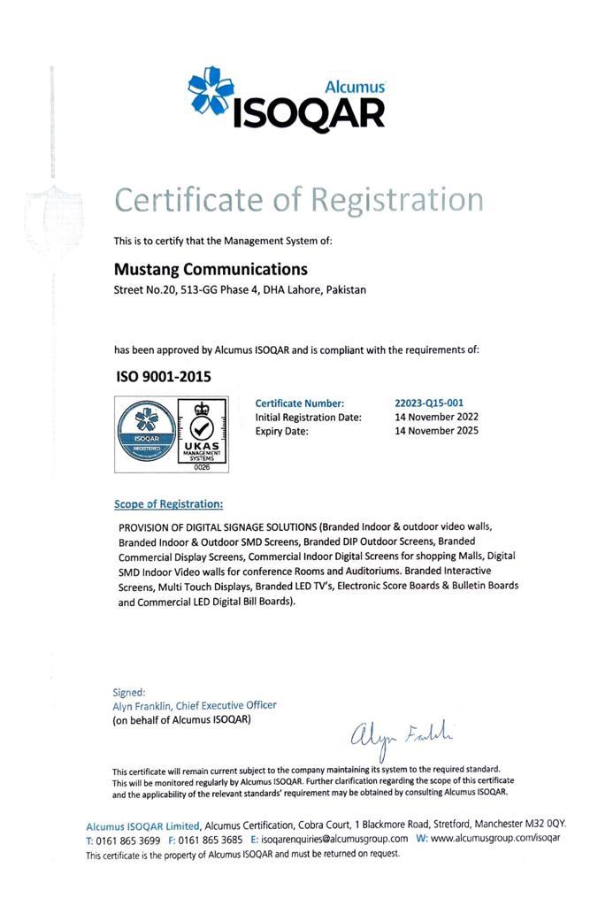 ISQ Certificate